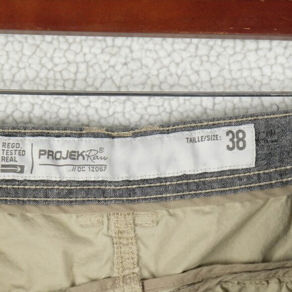 Projek Raw Cargo Shorts Mens 38 Beige Lightweight Army Boho Outdoor Hiking - Picture 9 of 10